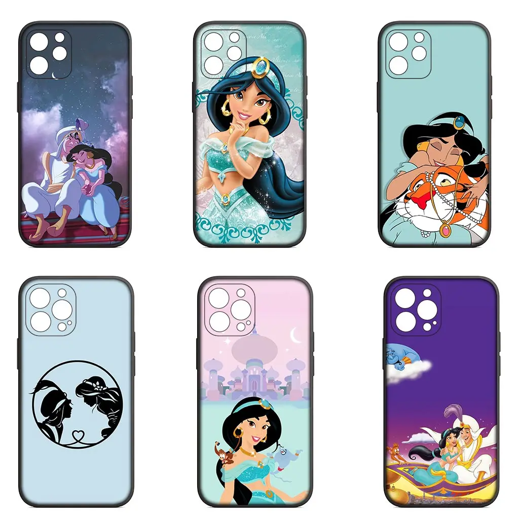 Aladdin Jasmine Princess Casing Phone Cover for iPhone 15 14 13 12 Mini 11 Pro X XR XS Max 7 8 Plus + 15+ 8+ Soft Case