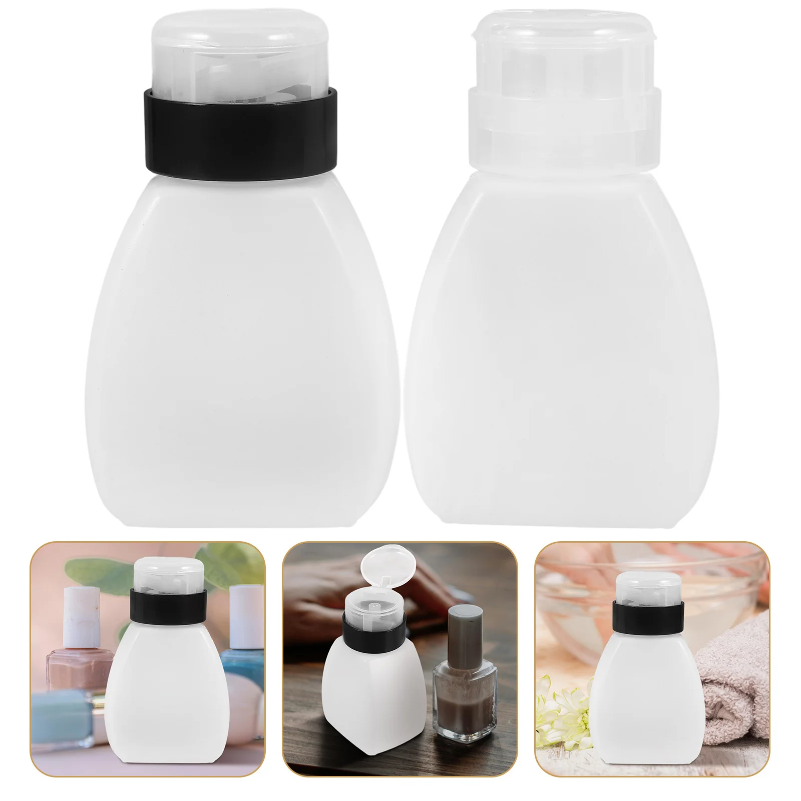 2 قطعة من البلاستيك الشفاف اضغط على زجاجة فارغة لمسمار الفن موزع سائل مضخة إعادة الملء المحمولة مانيكير لوازم التنظيف #1