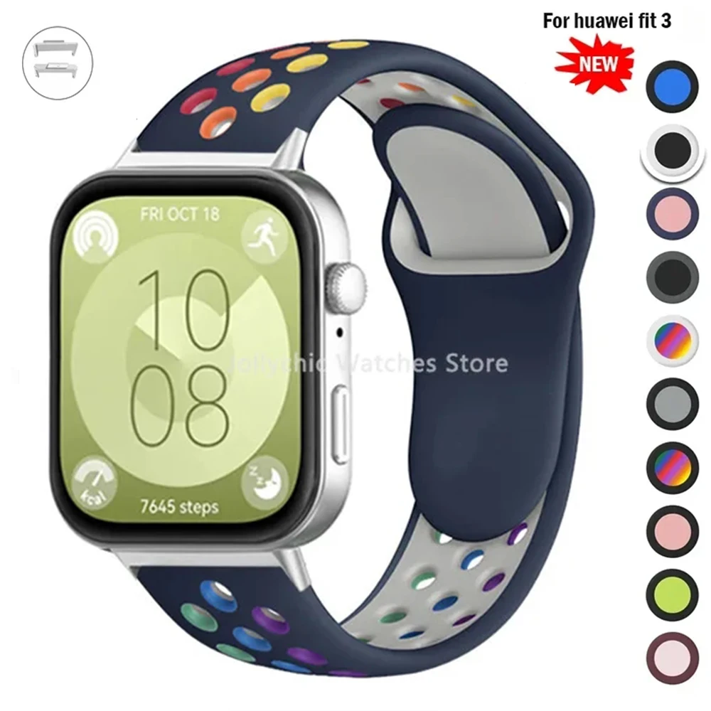 Atmungsaktives silikon armband für huawei uhr fit 3 armband correa sport armband für huawei uhr fit 3 armband zubehör