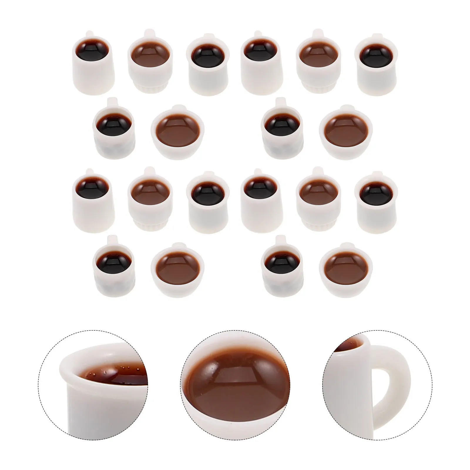 

50Pcs Mini Resin Coffee Cups Miniature Kitchen Accessories Tiny Drink Ornaments Keychain Charms Earring Making DIY Decor