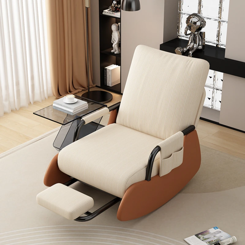 Nordic Leisure Rocking Chair, Folding Recliner, Poltrona de canto, Sofá preguiçoso, Varanda Espreguiçadeira, Mobília confortável do encosto