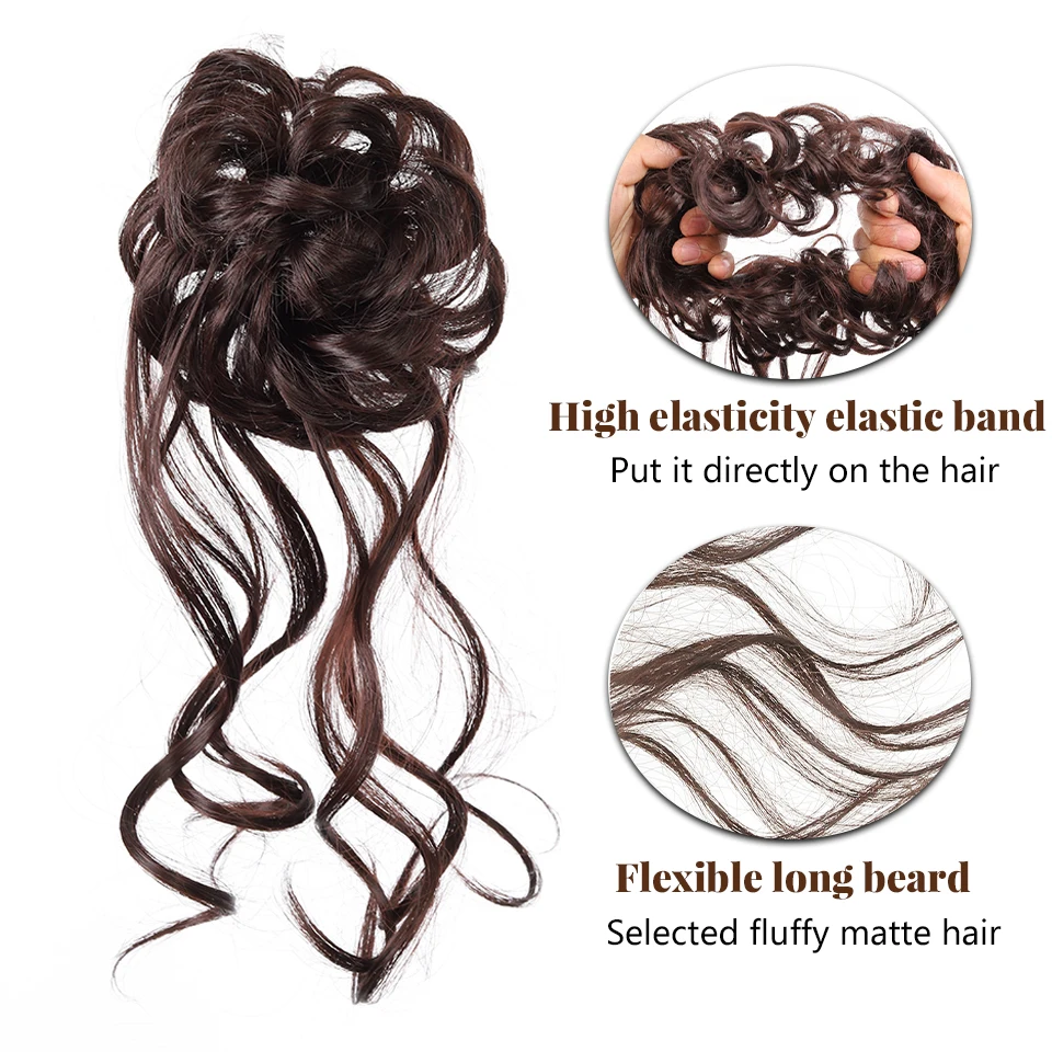 Threaded Dragon Beard Maruko Head Wig Fluffy Hairband Style Flower Bud Head Suitable for Women's Daily Party Use - view 4