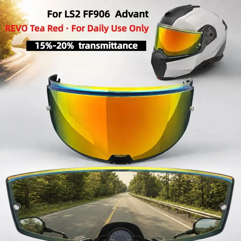 For LS2 FF906/ADVANT Rear Flip Helmet FF906/ADVANT Helmet Color Changing Lenses Day and Night Sun Protection Windshield