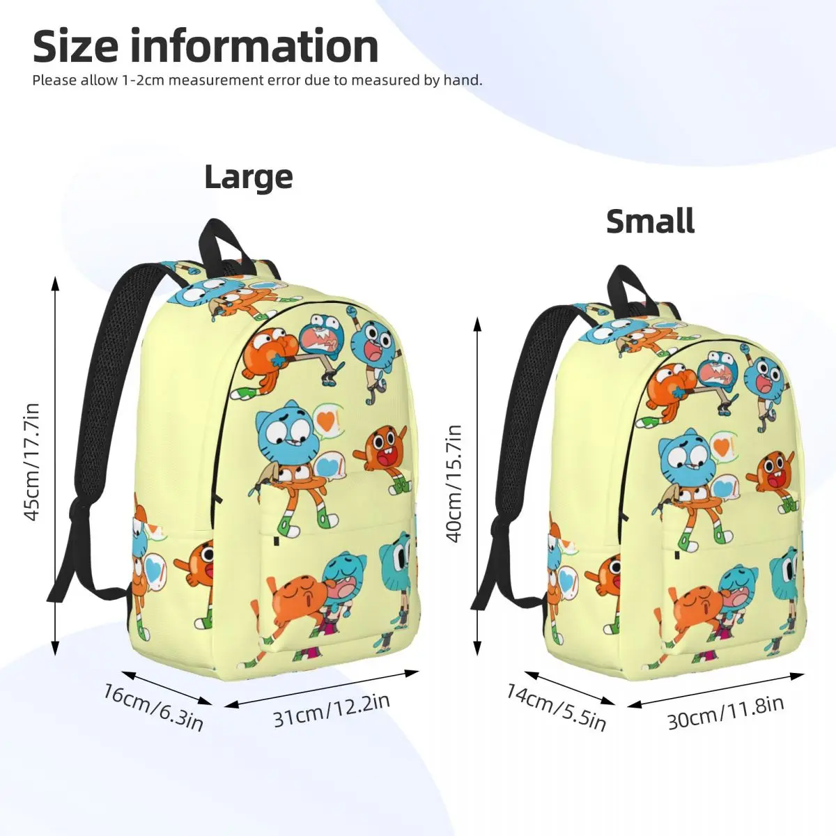 Children\'s Bags Cartoon Zipper Closure Gumball Grils Birthday Gift Lightweight Daypack Travel