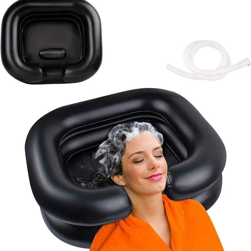 

1pc Portable Shampoo Bowl, Inflatable Hair Washing Tray For Washing Hair Sitting Or Lying In Bedside, Lightweight Rinse Hair Ba