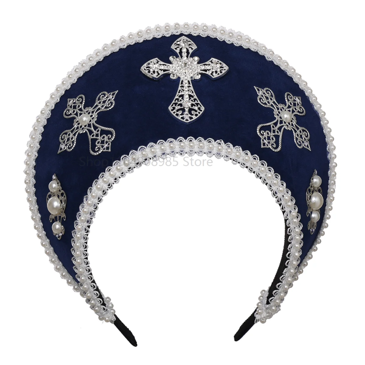 Medieval Women Cross Crown Renaissance Headpiece Royal French Court Hood Cosplay Coronet Headwear 2026 5