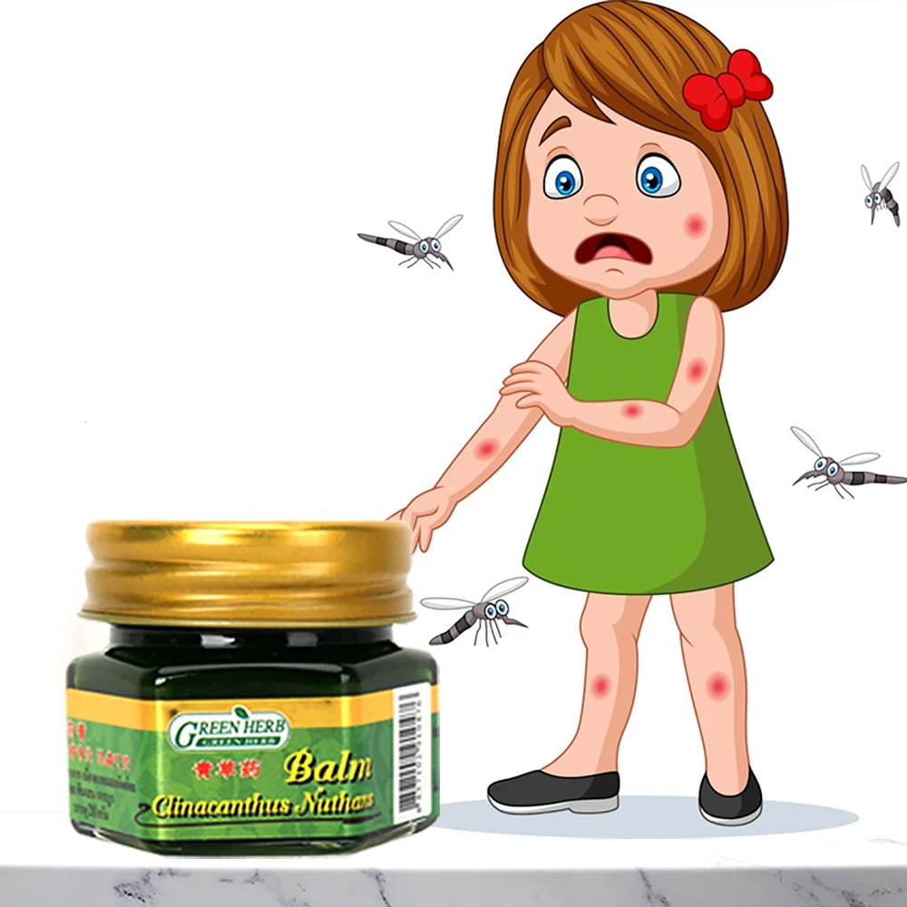 Thailand Green herb balm ointment Headache Dizziness Repellent Anti-mosquito Itching Swelling Green Balm