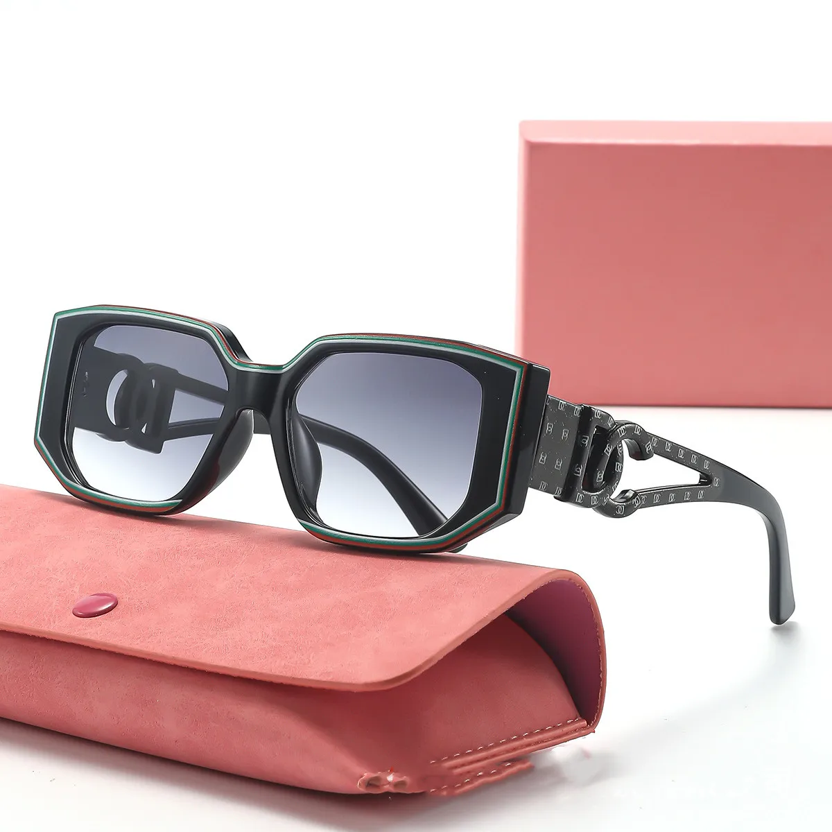 2025 هيكل حرف جديد مرآة الساق إطار كبير مصمم الأزياء النظارات الشمسية الفنية المرأة نظارات شمسية مقاومة للأشعة فوق البنفسجية (DS-8171)