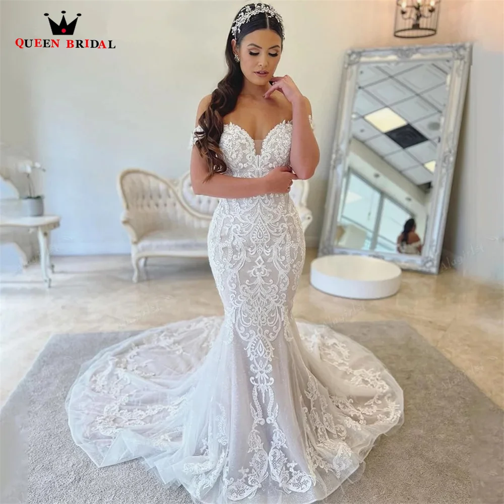 

Custom Made Sexy Weddding Dresses Mermaid Sweetheart Tulle Lace Appliques Elegant Formal Bridal Gowns SD29