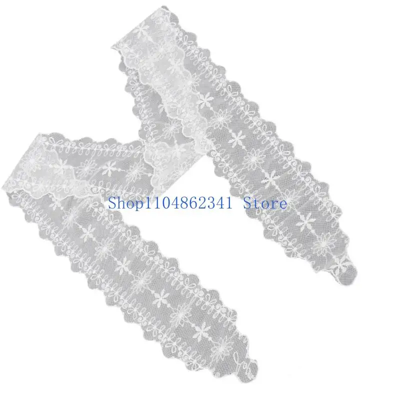 

5asd Многофункциональный кружевной шарф, шаль с вышивкой, длинный воротник для женщин, повседневная одежда и одежда для особых