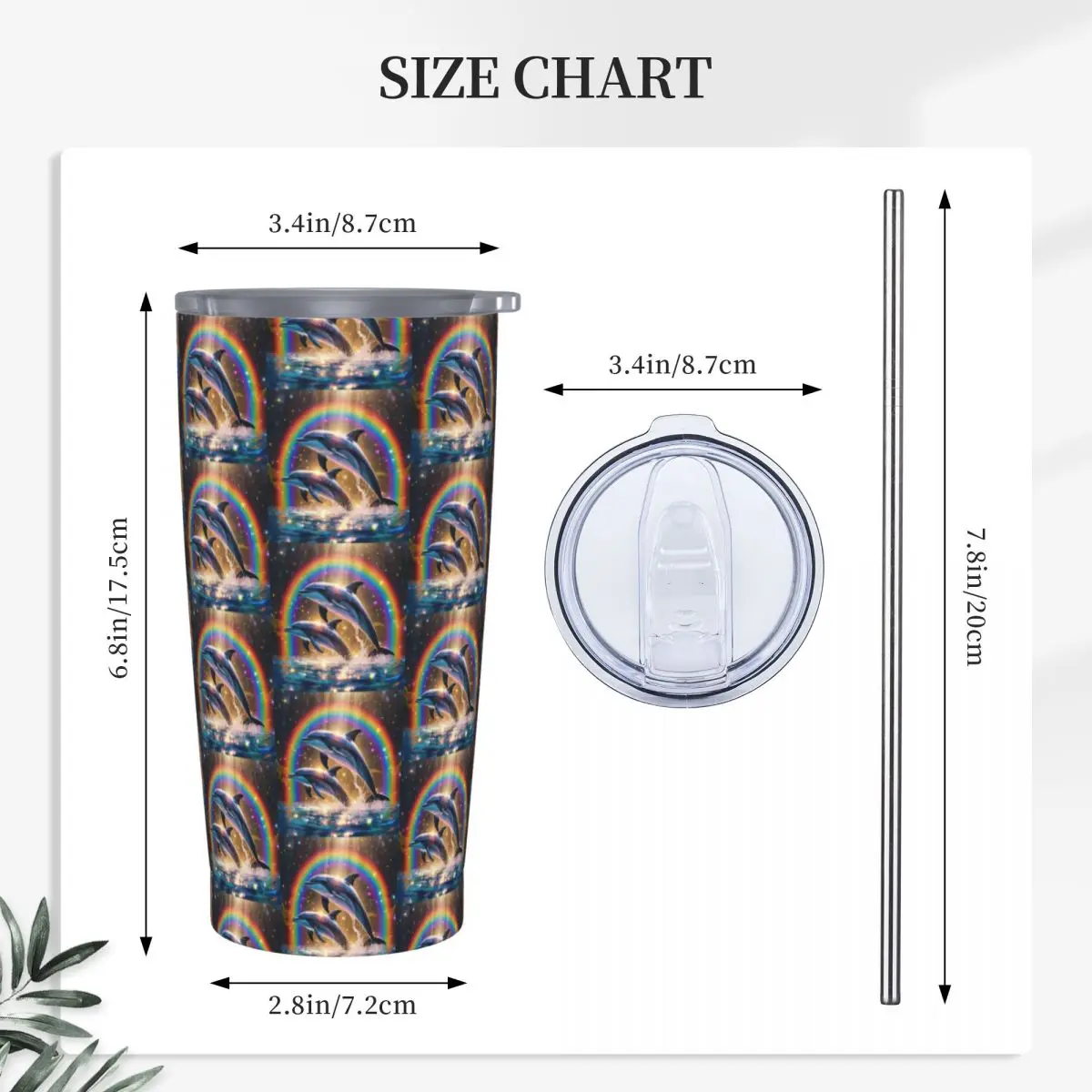 Sunset Dolphins Dancers Sea Creature Dolphin Stainless Steel Tumbler Vacuum Insulated Mugs Thermal Cold Cups Straws With Lid