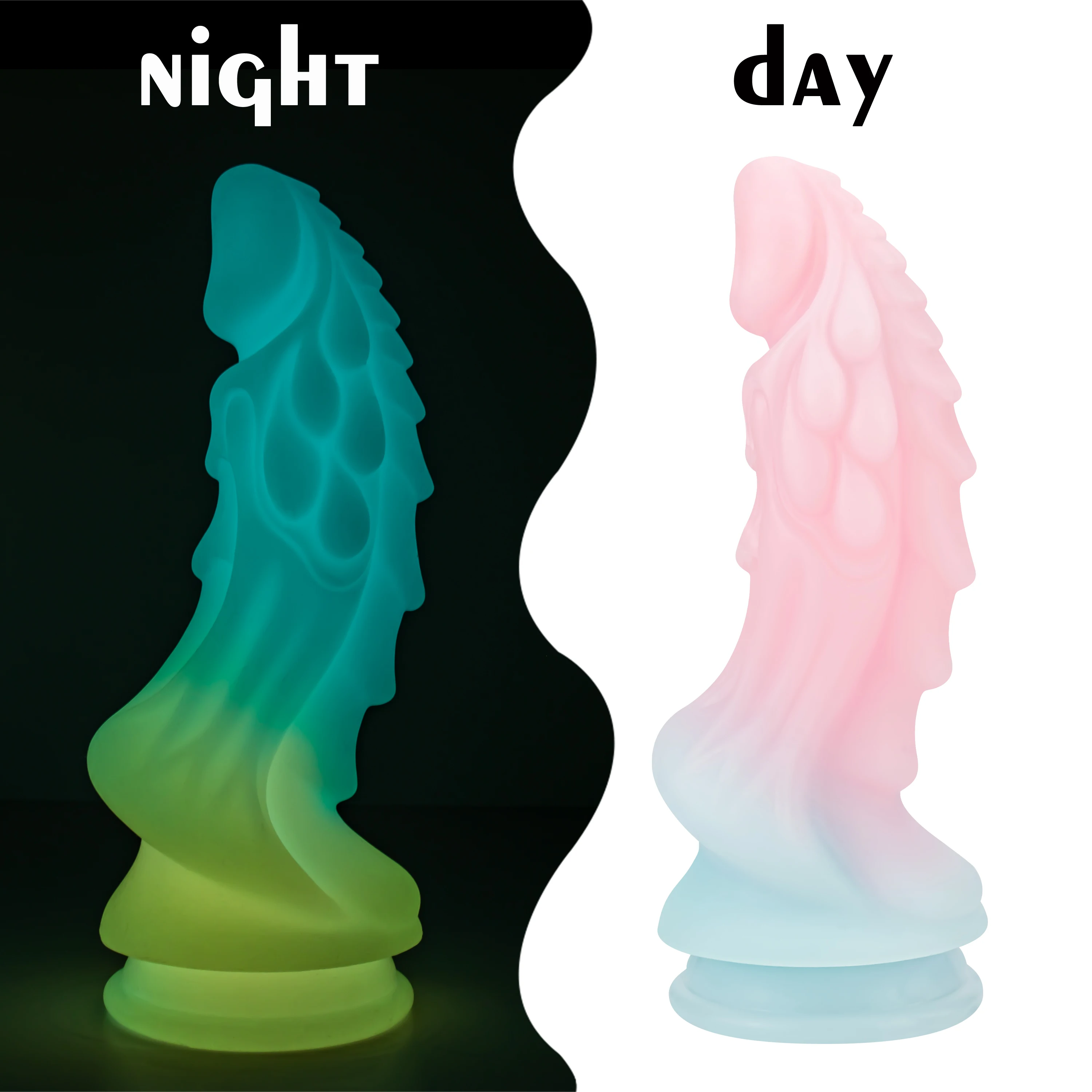 Cute Soft Luminous Dildo Silicone Huge Anal Butt Plug Dragon Vagina Masturbation Suction Cup Adult Sex Toys for Man Women Couple