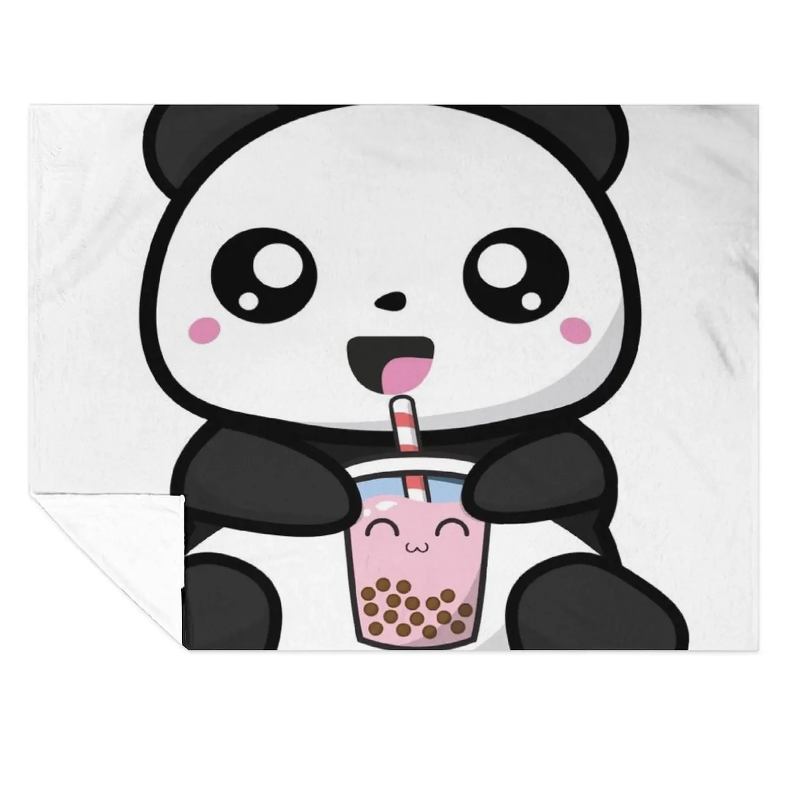 

Panda Boba Kawaii Bubble Tea Throw Blanket Hairys Single christmas gifts Beautifuls Blankets