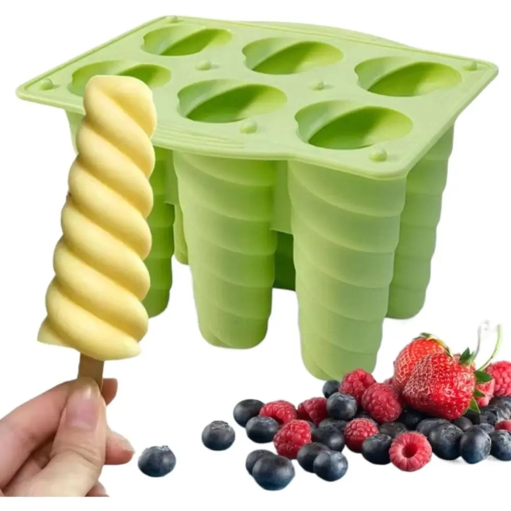 

New Silicone Popsicles Mold Spiral Design Reusable Spiral Ice Cream Mold BPA Free Homemade Popsicle Mould Summer Treats