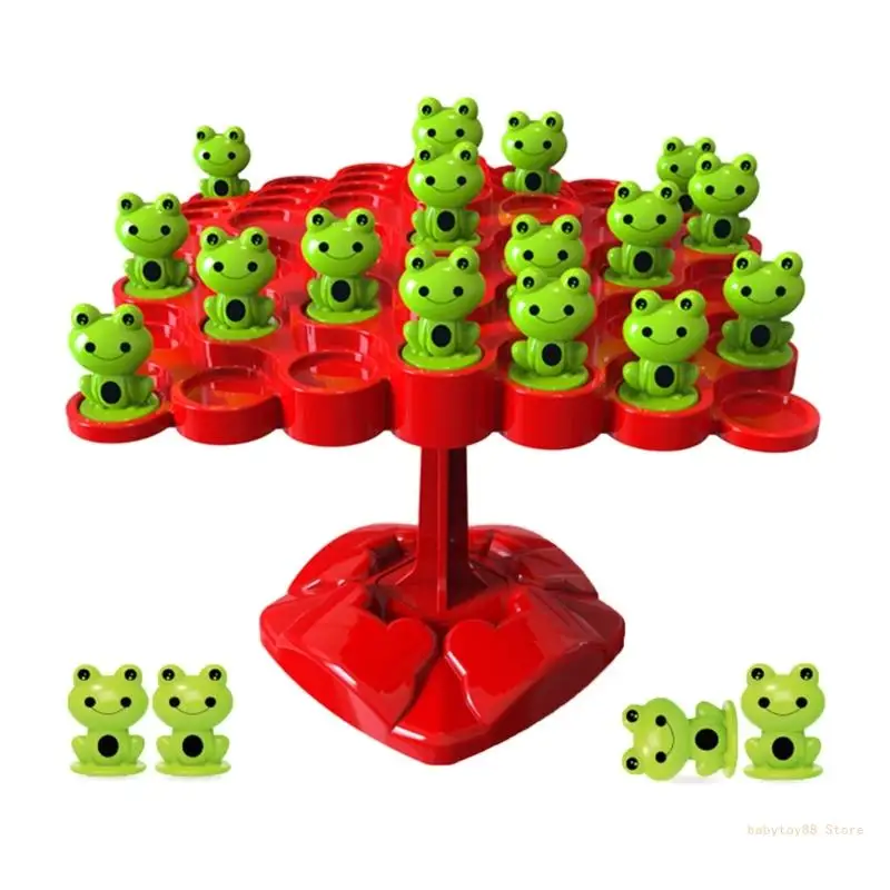 Y4UD Math Learning Tree Game Preschool Stem Montessori Educational Toy with Frogs for Kids Ages 3+ Years Old