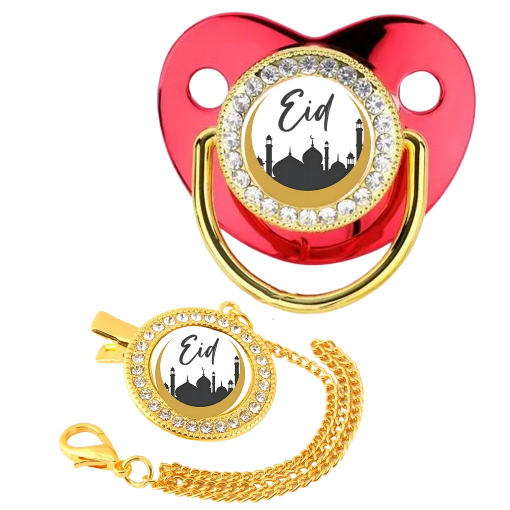 Sucette rouge pour nouveau-né musulman, anneau de dentition en silicone pour nouveau-né, bisphénol, sans A, cadeau pour nouveau-né, bouche de jeu à mâcher orale