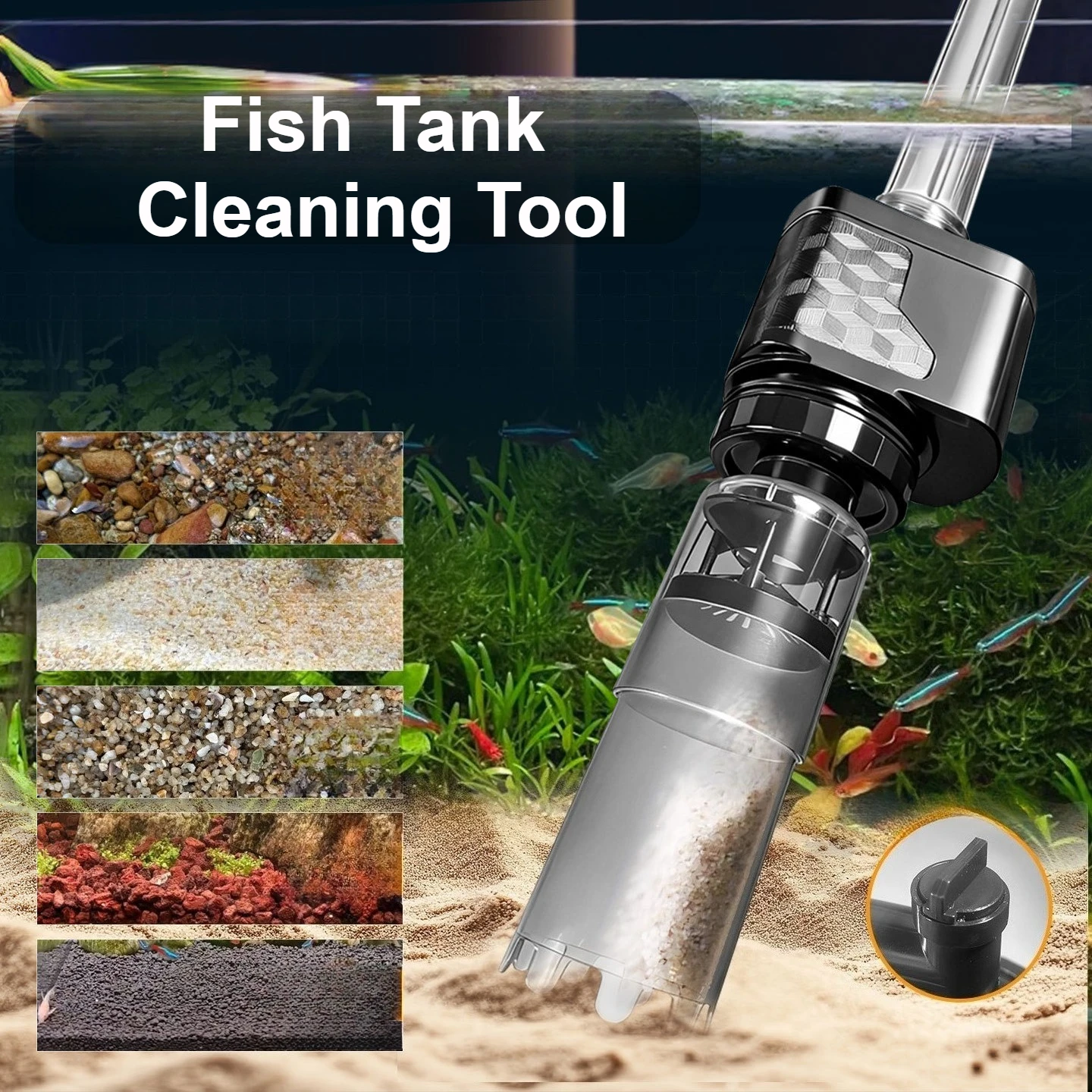 

Fish Tank Automatic Cleaning Tool Water Exchange Device Sand Washer Electric Water Pump Toilet Suction Device Cleaning Fish