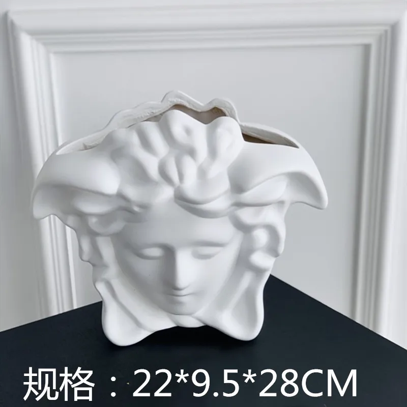 Nordic Human Face Resin Vase Medusa Flower Arrangement Flower Vase Gorgon Luxury Dried Flower Vase Office Home Interior Decor