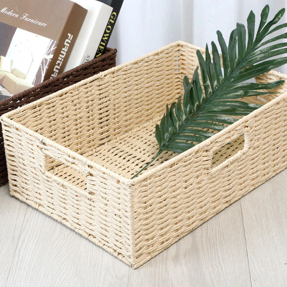 Mir de Rangement en Rotin pour Jouet Tissé au Design Simple, Conteneur pour Déterminer le Soleil