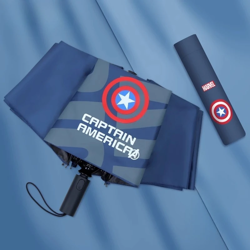 

Полностью автоматический складной зонт Marvel Spider-Man в стиле аниме для мужчин и женщин, студентов, виниловый солнцезащитный крем, дождевой зонт двойного назначения