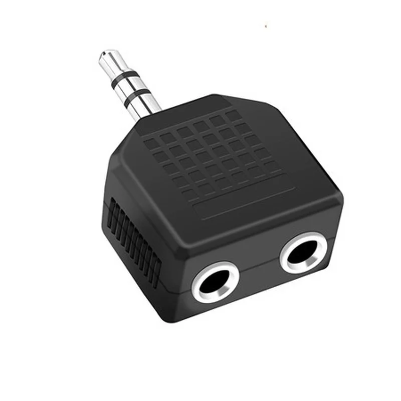 3.5mm 1 macho para 2 fêmea duplo fone de ouvido y divisor cabo cabo dupla faixa adaptador plug para mp3 telefone cor preta