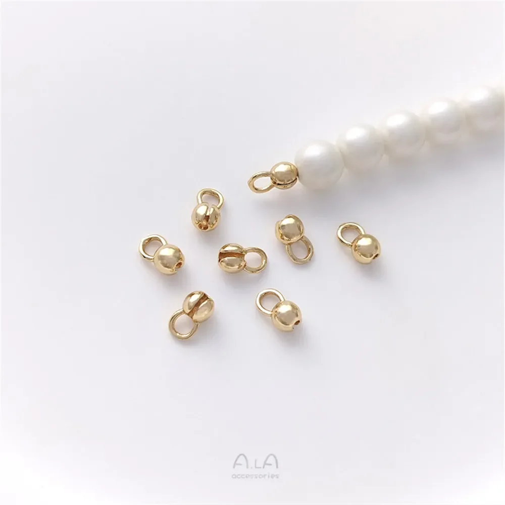 Hebilla de cuentas de posicionamiento de oro de 14K, nudo de cadena, pulsera Diy, collar, hebilla de conexión, accesorios de joyería