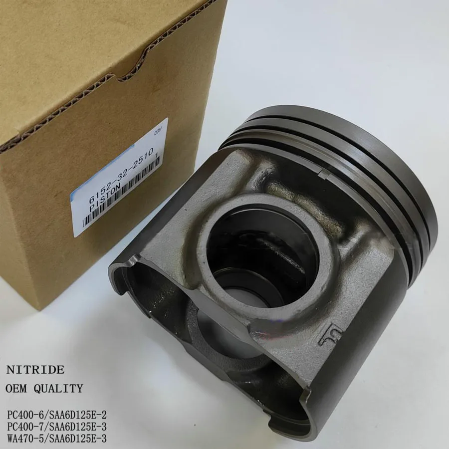 Diesel engine parts Piston 6152-32-2510 for excavator PC400-6 PC400-7 wheel loader WA470-5 engine SAA6D125E cylinder liner kit