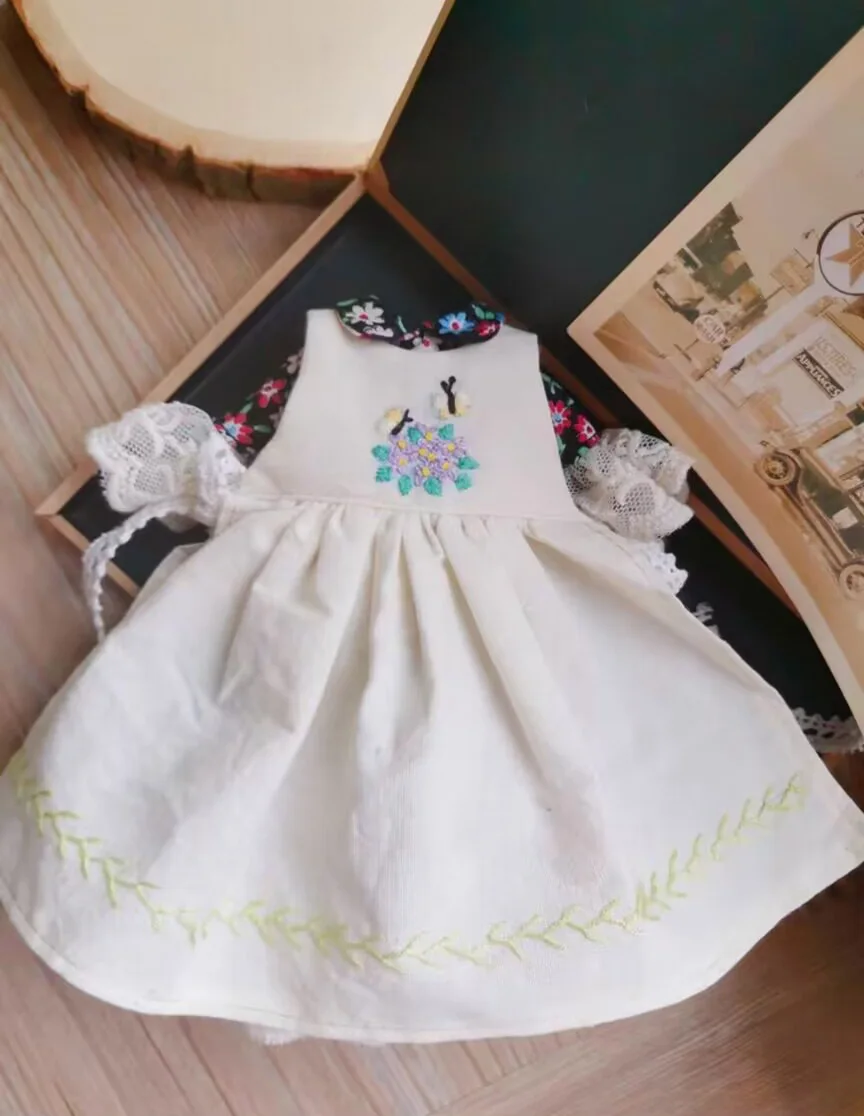 2025 2pcs rural floral Landoudou/Blythe Dress+vest skirt 1/6 30cm(Fit for  azone,Pullip,Ob22/24/26, Licca)