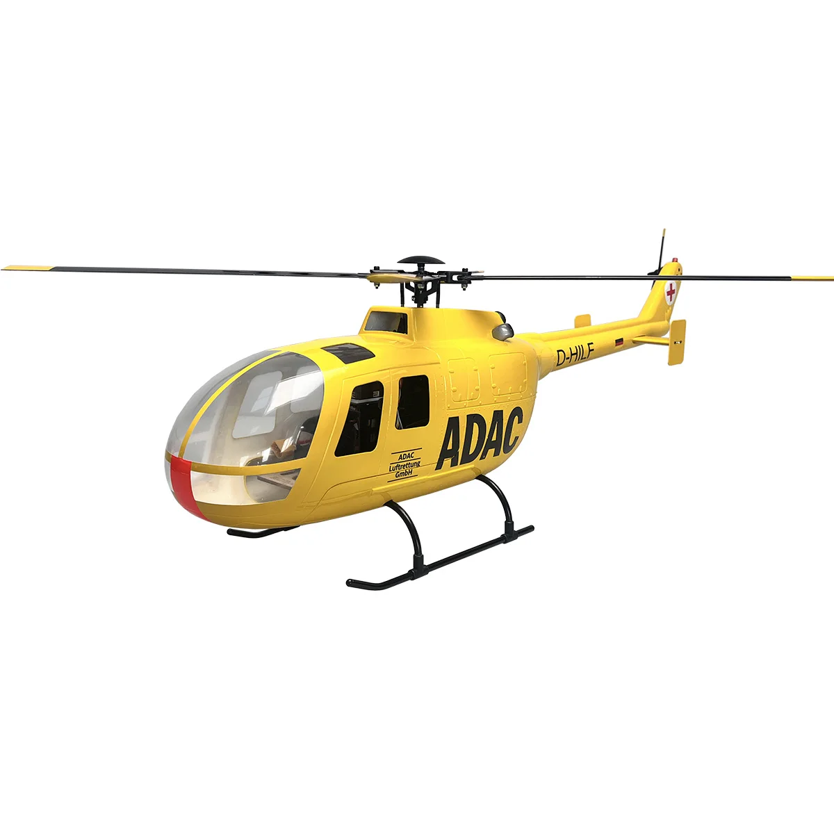 

ROBAN RTF 450 BO-105 ADAC Радиоуправляемый вертолет, 4-лопастная масштабная модель MBB с управлением полетом X2, готовая к полете