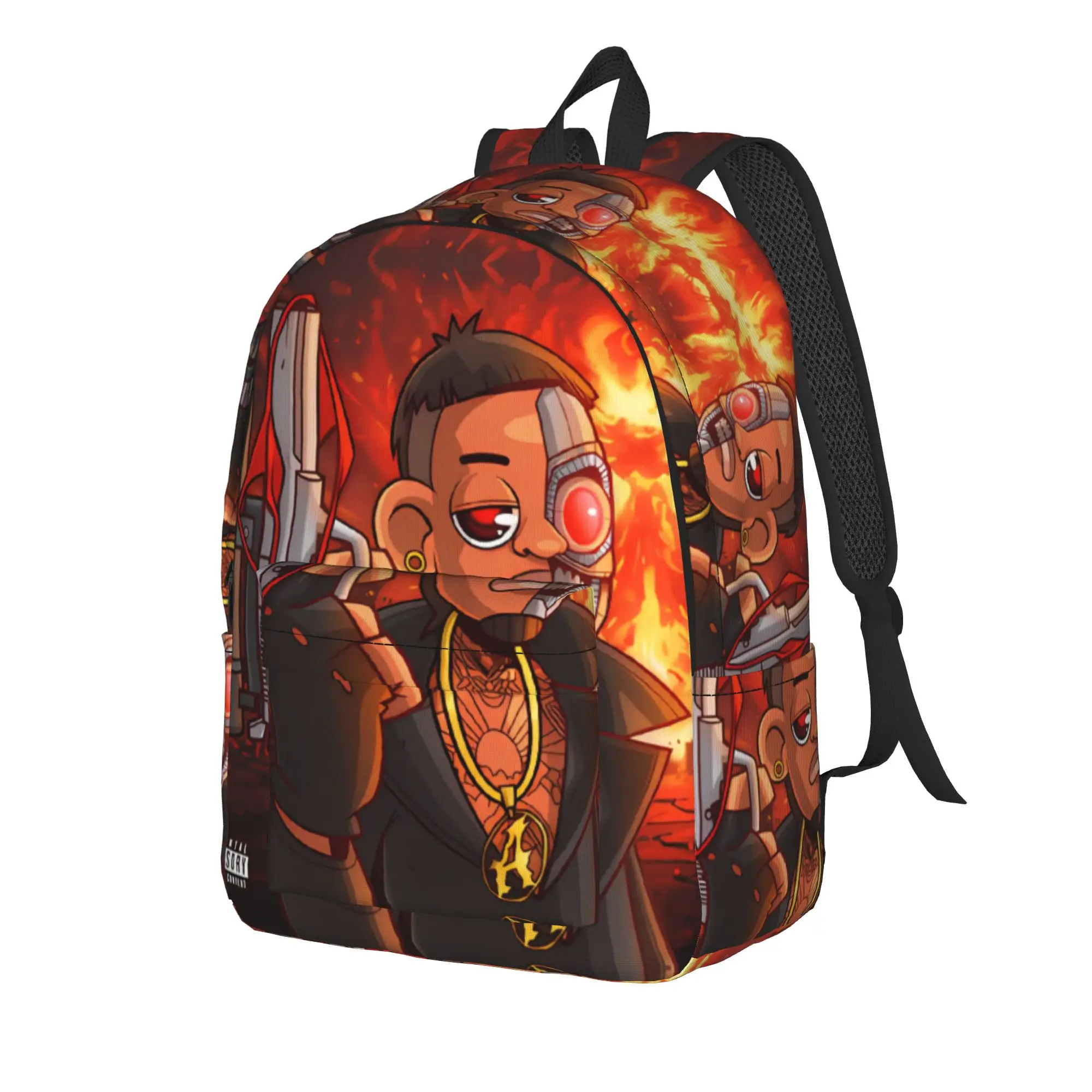Backpack Student Unisex Rapper Jc Reyes Album Lightweight Backpacks Polyester Streetwear High School Bags Sport Custom Rucksack