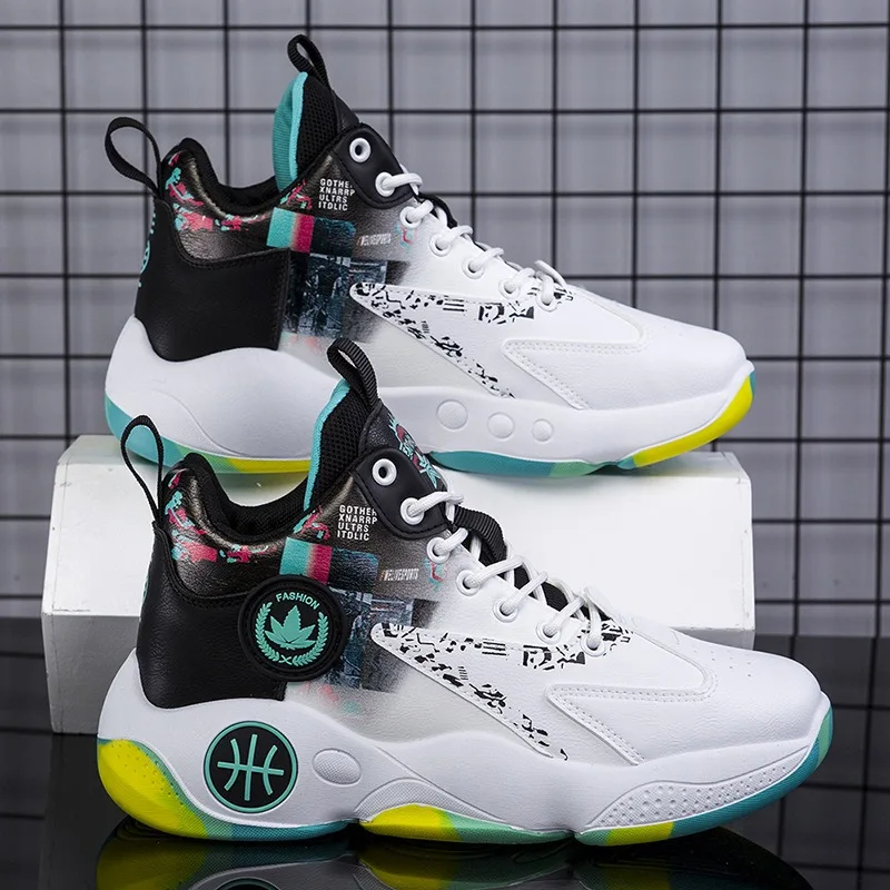 Men Hot Sale Basketball Sneakers Autumn Winter Wear-resistant Elasticity Soft-soled Running Shoes Youth Student Training Shoes