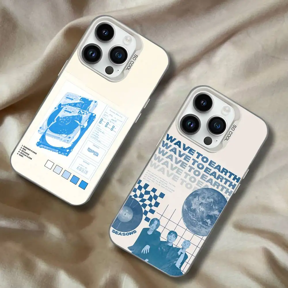 

W-Wave To Earth Summer Flows For iPhone 17,16,15,14,13,12,11,Mini,Pro,E,SE4,XS,MAX White Candy Matte Cover
