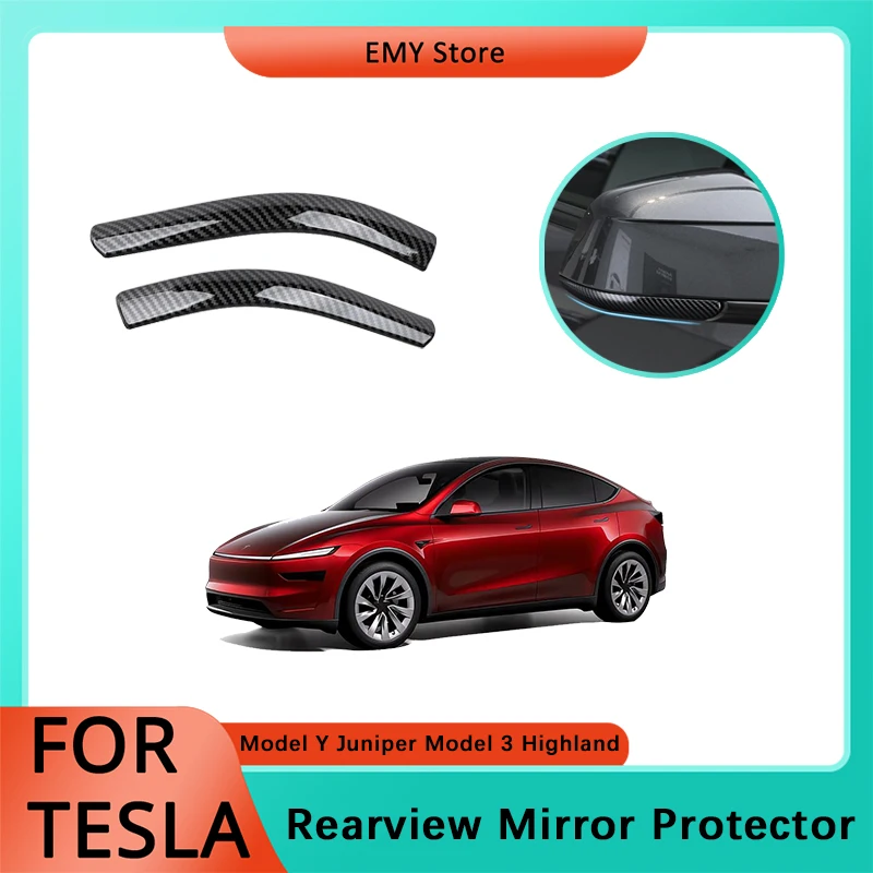 

For Tesla Model Y Juniper 2025Anti-collision Edge Protection Strip Trim Model 3 Highland Rearview Mirror Protector Accessories