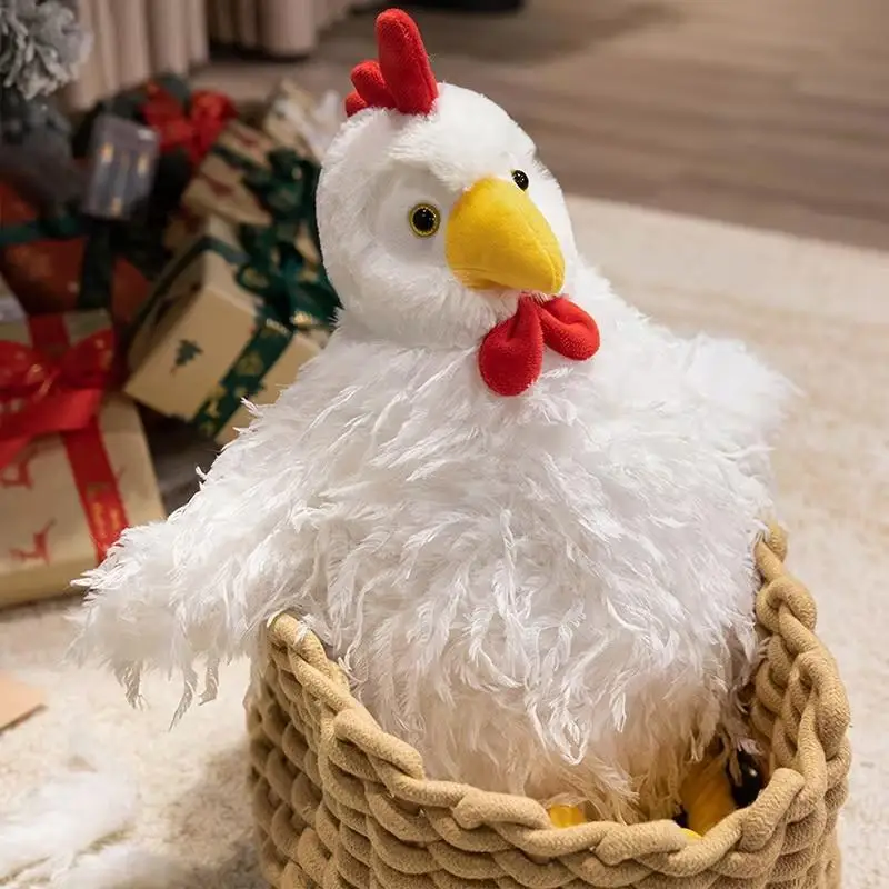 Leuke 28 cm/11,02 inch kuiken knuffel, realistisch haanontwerp, zacht en comfortabel woondecoratie, pluche cadeau