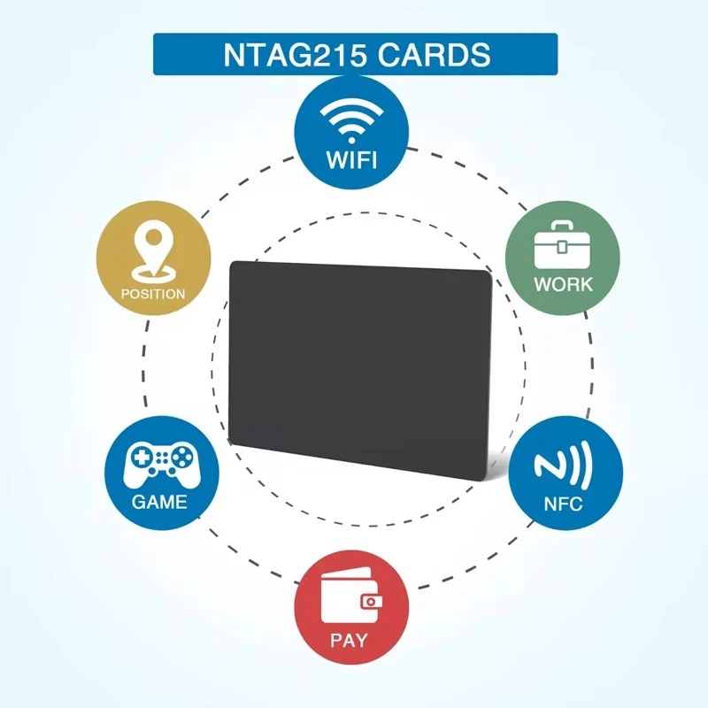 Hilo 5-10PCS NTAG215 빈 NFC 카드 PVC 태그 NFC215 블랙 카드 13.56Mhz TagMo 방수 RFID NFC 전화 504 바이트