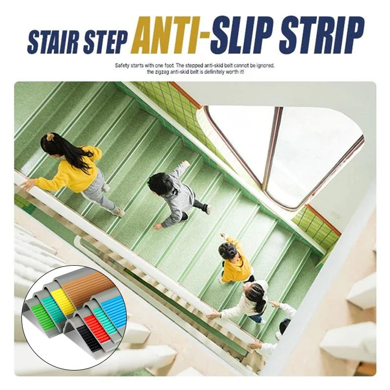 PVC Stair Step Anti-Slip Strip for Schools Kindergartens Indoor Outdoor Stairs Tiles Marble Floors convenient xqmg