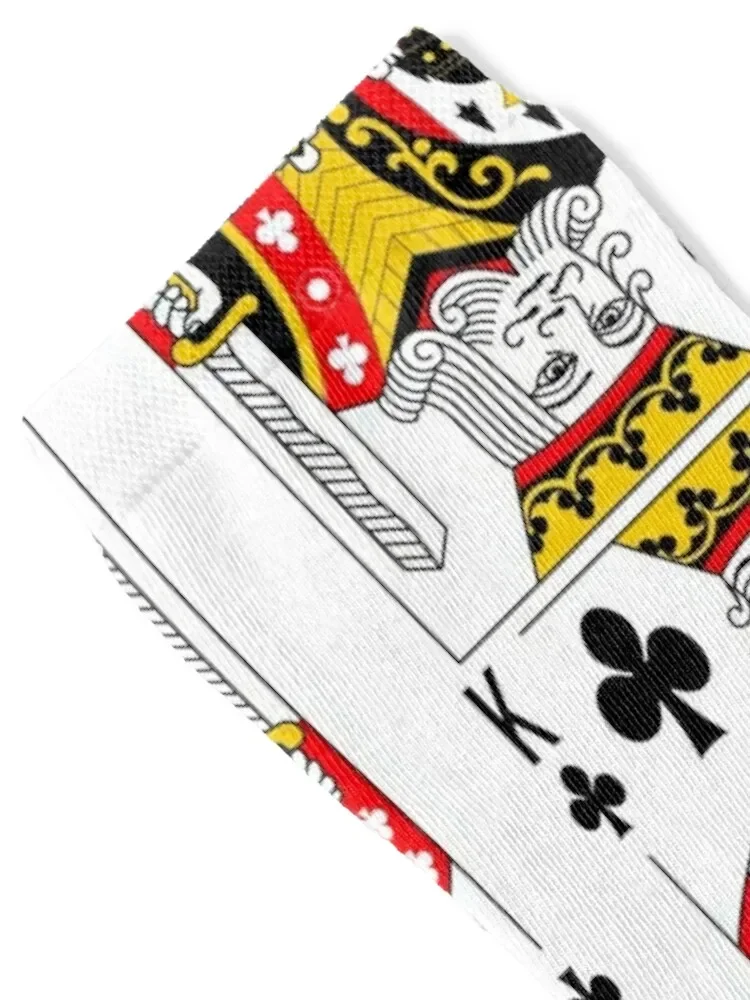 King of Clubs Classic Card Deck Casino Poker K Clubs Socks Sports gift Socks Women's Men's