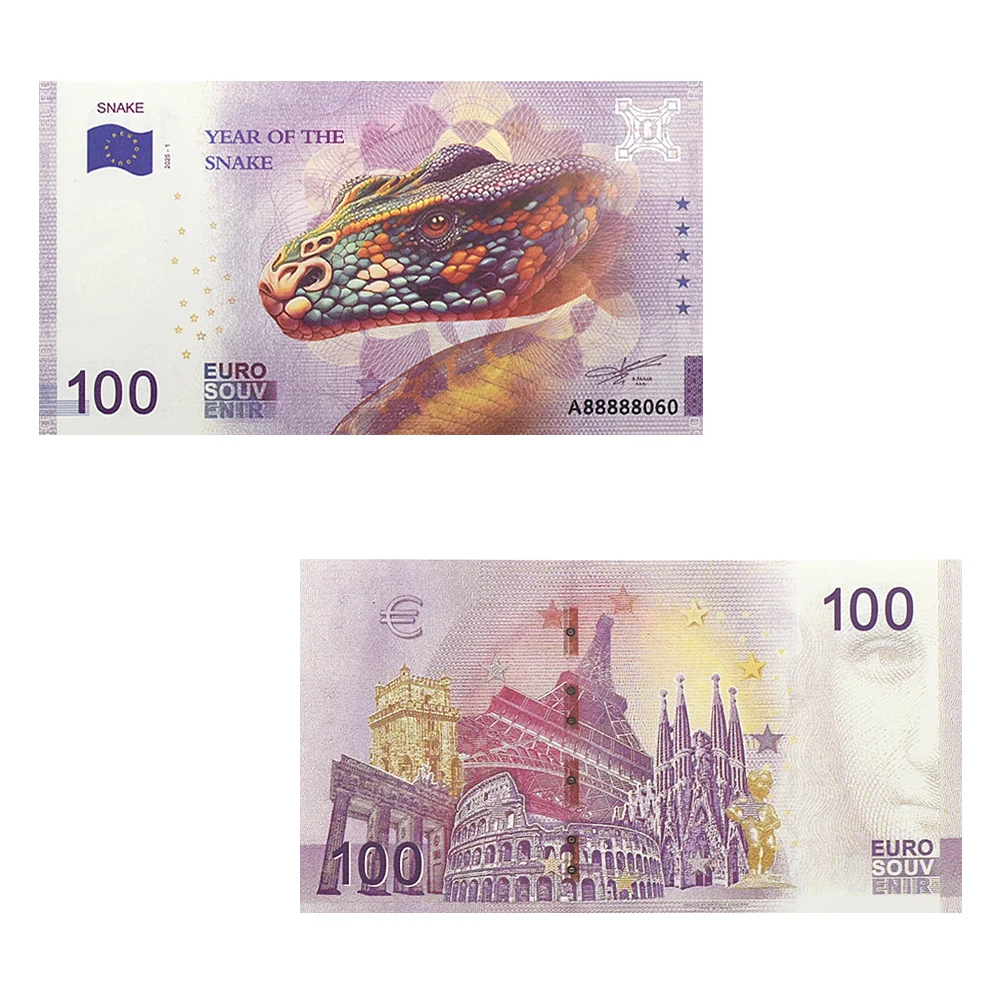 

2025 The Year of Snake Commemorative Paper Banknotes Money 100 Euro Collection Gift Souvenir