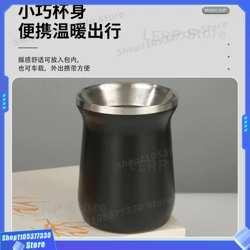 304 Stainless Steel Vacuum Coffee Cup Double Wall U Shape Hammered Paint Beer Mug Small Capacity Cold Brew Mate Thermal