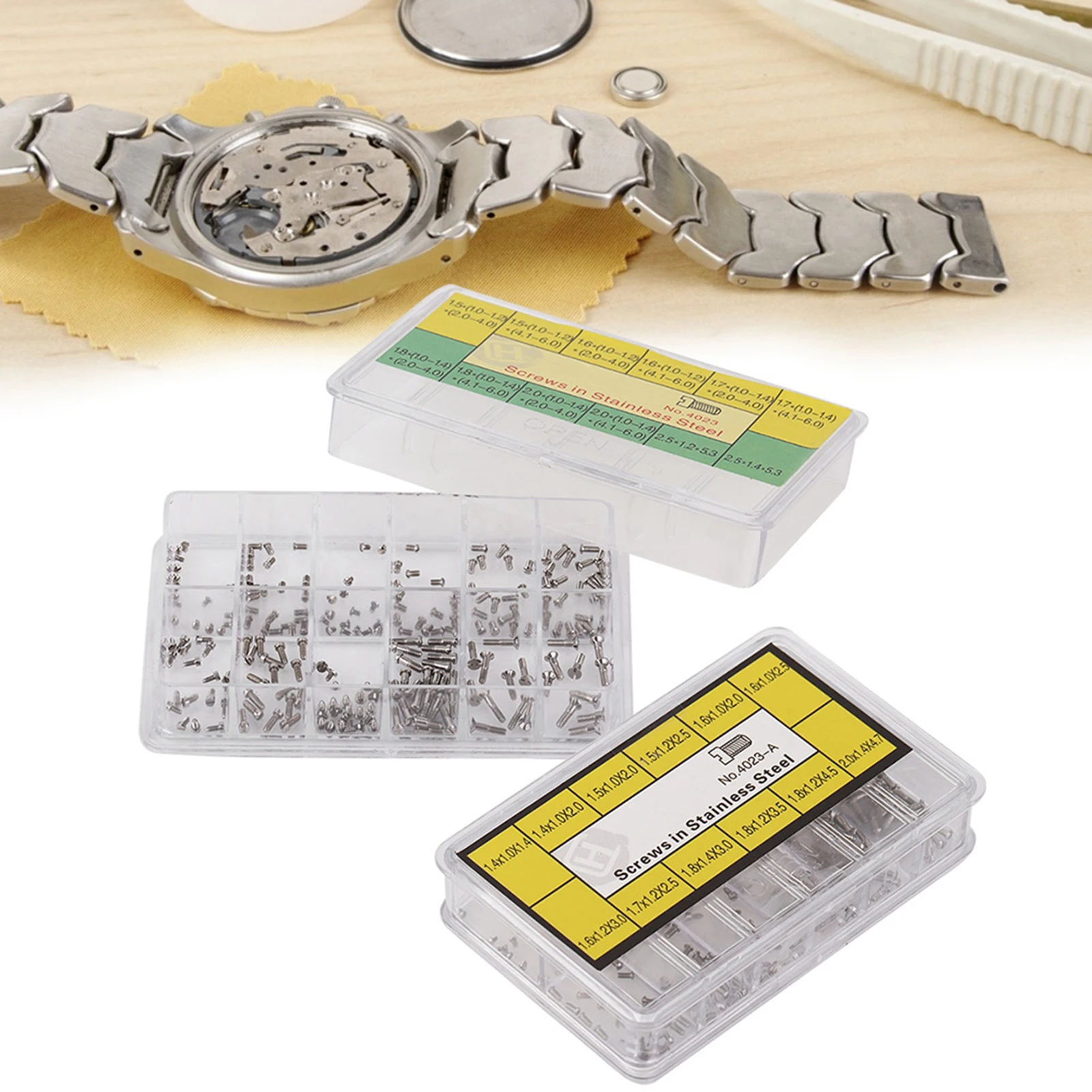 Stainless Steel Watch Back Cover Screw Watch Repairing Tools Accessory for Watchmaker Watch Back Cover Screw Watch Back Screw