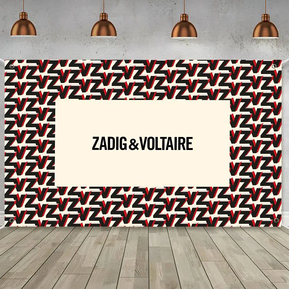Bandera DIY de la marca de moda Z-Zadig Voltaire para fotos familiares, decoración para sala de estar, hogar, dormitorio, decoración de pared, pancarta decorativa