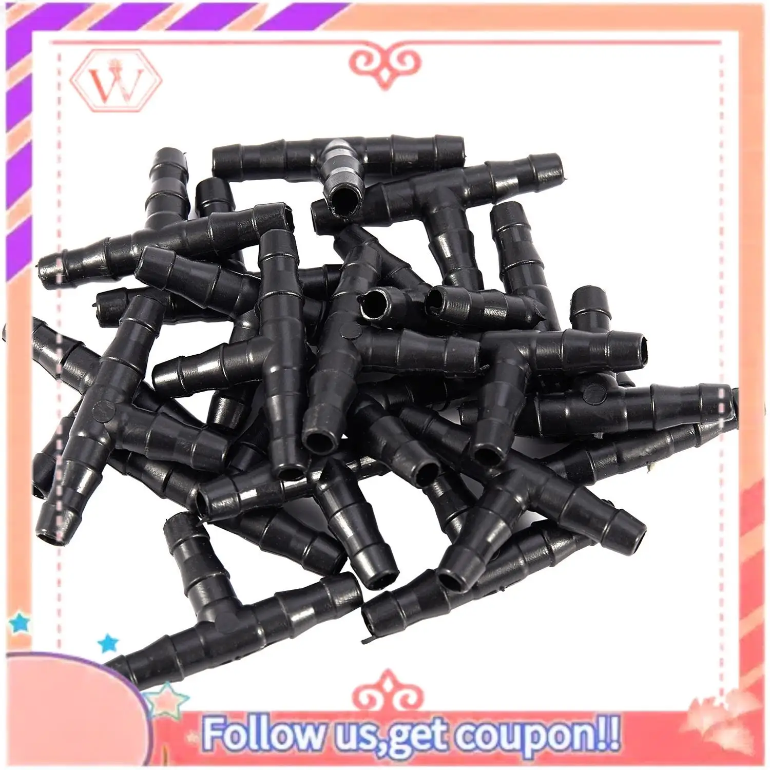 AT84-20M 4/7Mm Hose Garden Water Micro-Irrigation Pipe With 20 Pcs Tee Connectors Gardening Lawn Agriculture Sprinking Drip Tube