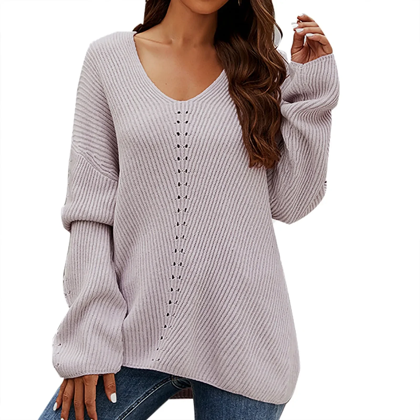 New Autumn 2023 Sweater For Women Knitted Top Classic Basic V Neck Lady Pullovers Sweaters Soft Girl Knitted Jumpers Streetwear