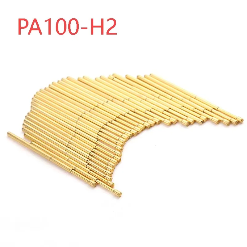 100PCS/pack Copper Gold Plated PA100-H2 Nine-jaw Plum Head Spring Test Pin 1.36mm PCB Pogo Pin