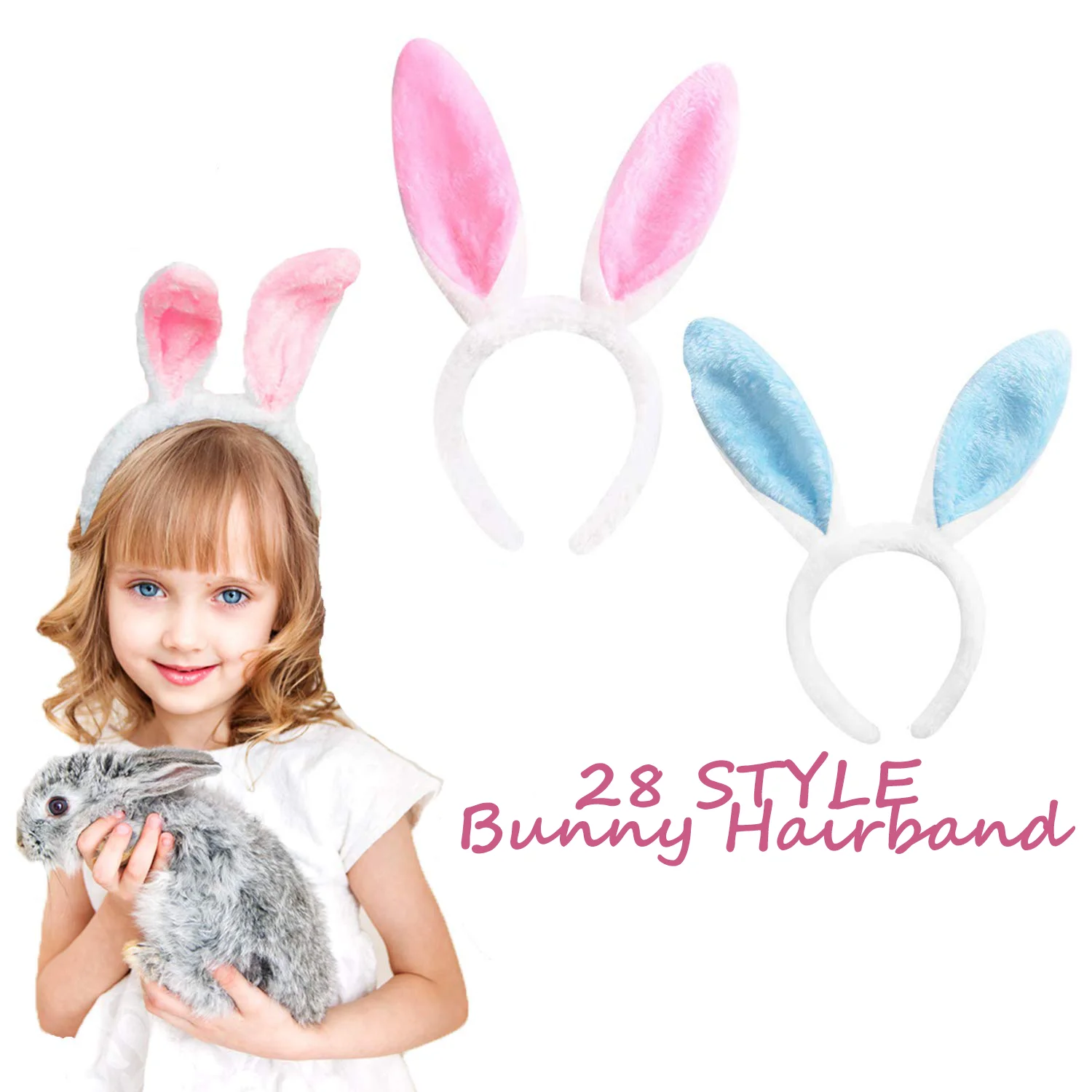 

Plush Bunny Hair Band Rabbit Ear Headbands Headwear Cute Headband Dress Accesorios For The Hair Girl Hair Accessories Headdress