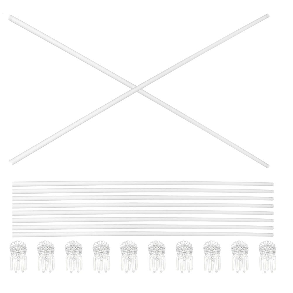 

1 set Flexible Plant Support Stick Durable Acrylic Stems Clear Garden House Indoor Potted Stable Transparent Orchid Clips Branch