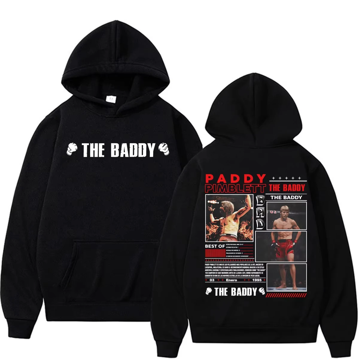 Paddy Pimblett The Baddy Retro Graphic Hoodies Men Women Fashion Violence Aesthetic Sweatshirt Fleece Casual High Quality Hooded