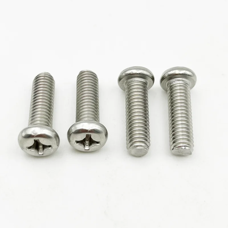 M1 M1.2 M1.6 M2 M2.5 M3 A2 Stainless steel Cross Round Head Screw Nut Set Round Pan Head Screw Bolt Phillips Small Machine Screw