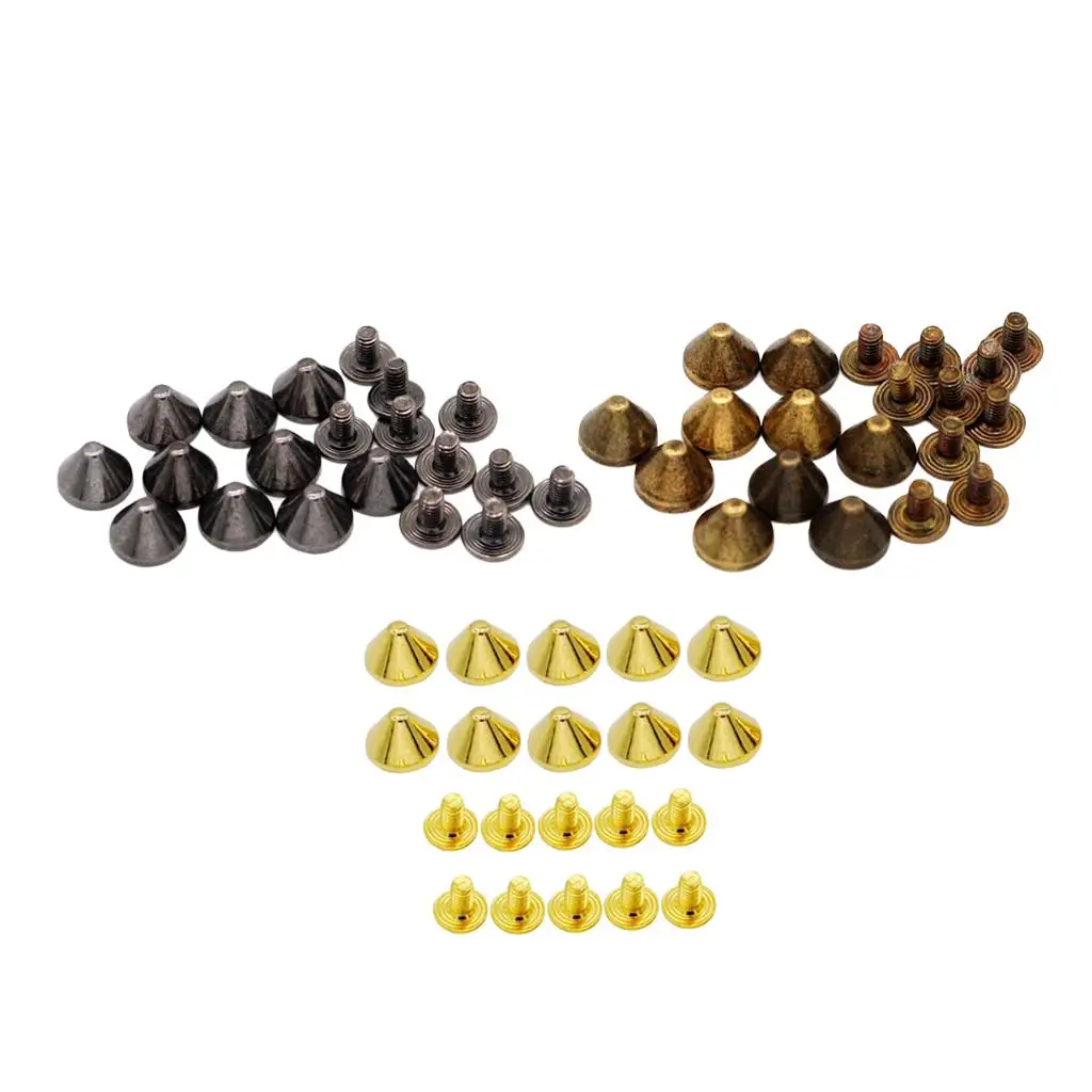 Silver Conic Rivets Studs DIY Leather Craft Rustic Decorative Rivets Fastener Supplies for Garment Bag Shoe Repair