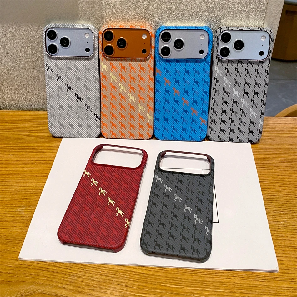  Luxury For Magsafe Carbon Fiber Texture PC Phone Case For iPhone 17 16 15 14 Pro Max New Frosted Frameless Dissipation Cover